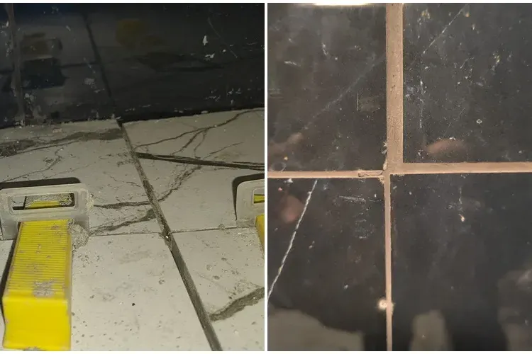 S-a luat cu mâinile de cap! Un meșter i-a montat unui clujean gresie cu rosturi de un centimetru. Cine are dreptate? - FOTO