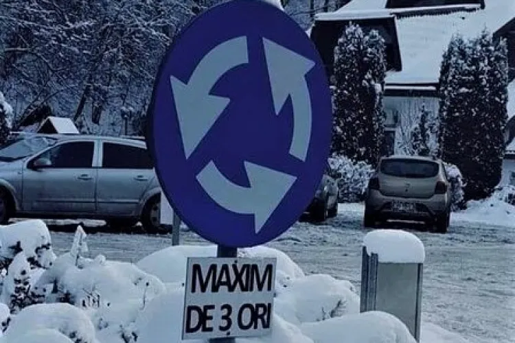 Unde se află sensul giratoriu în care nu ai voie să te învârți mai mult de trei ori: „Maxim de 3 ori, am zis!”