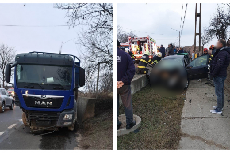 FOTO. Cum s-a produs gravul accident de la Răscruci, pe drumul Cluj-Gherla. Unul dintre șoferi era beat