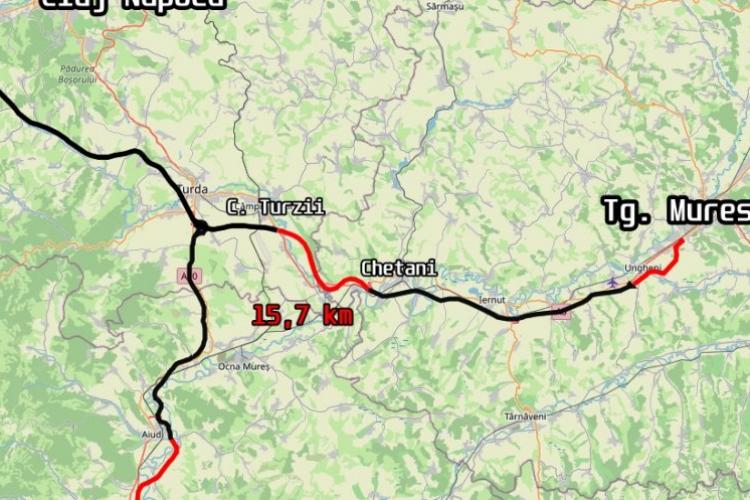 Între Cluj-Napoca și Târgu Mureș mai lipsește doar o porțiune de autostradă pentru a fi 100% practicabilă. Ce lot ar urma să fie finalizat în 2023