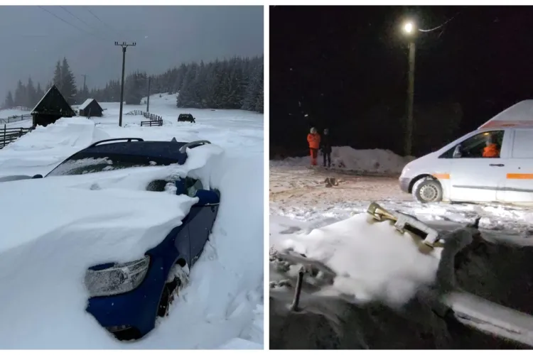 Peste 30 de mașini blocate, cu familii și copii, și o ambulanță, au fost repuse în circulație de inimoșii salvatori de la CERT Transilvania