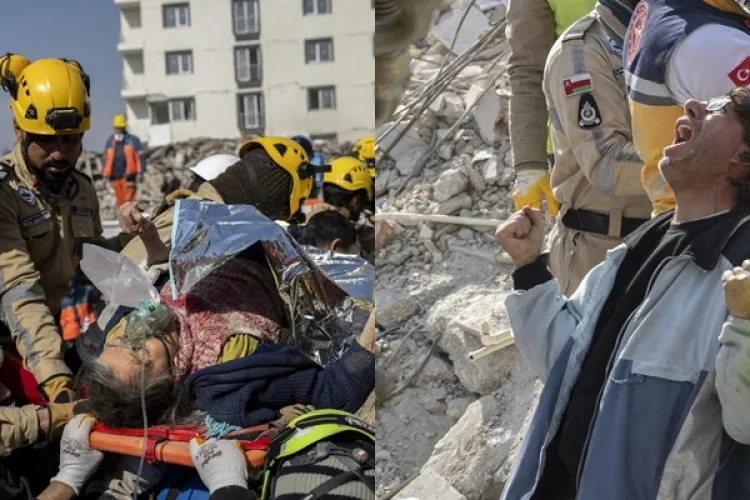 VIDEO/FOTO - Bucurie infinită pentru un bărbat din Turcia. Momentul în care mama sa este scoasă în viață de sub ruine, după 176 de ore de la cutremur