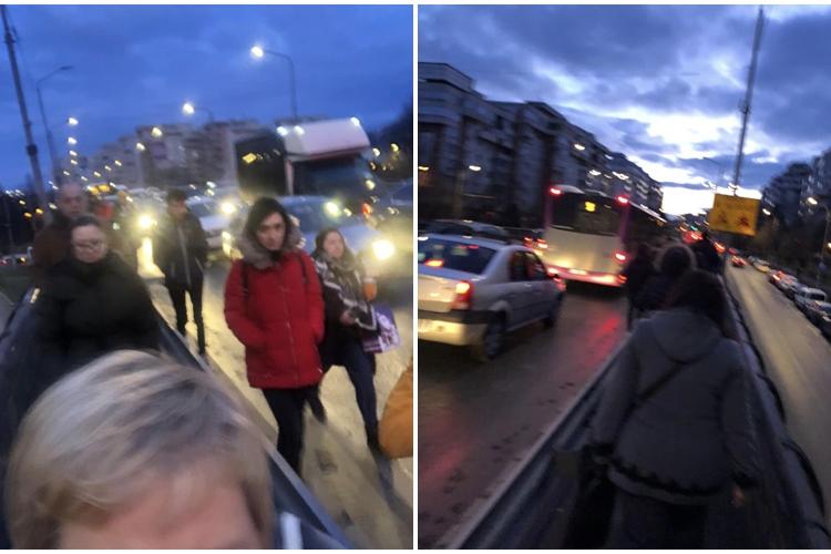 Haos pe Calea Mănăștur! Oamenii au mers pe lângă autobuzele blocate în trafic - FOTO