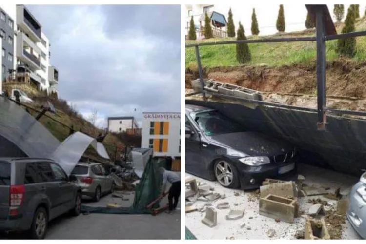 Amendă infimă pentru zidul prăbușit peste 6 mașini în Cluj-Napoca. Inspectoratul de Stat în Construcții e degeaba