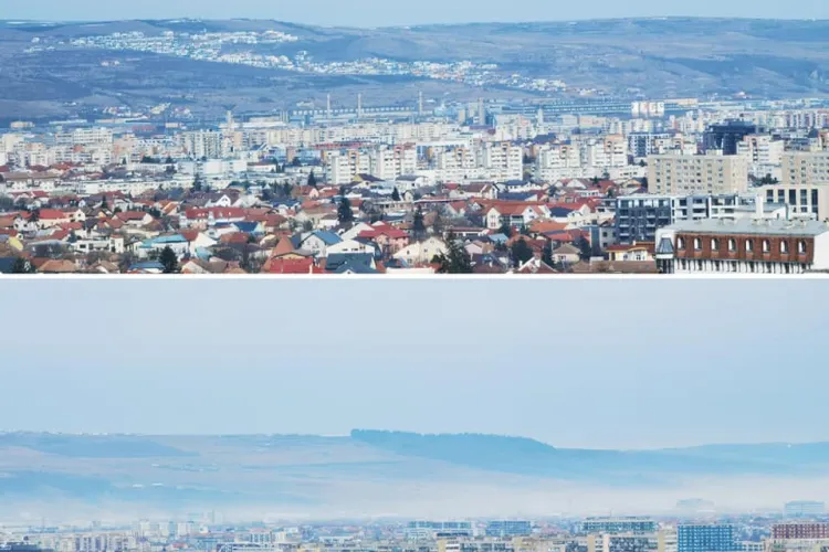 Pătura de SMOG ce învăluia Cluj-Napoca, înlăturată de schimbarea bruscă a vremii. Ce calitate a aerului au arătat senzorii din municipiu astăzi