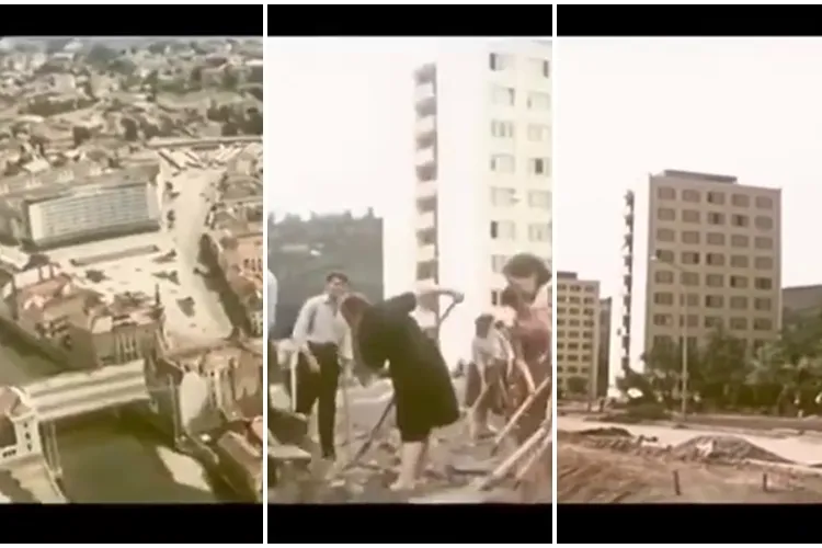 Imagini UNICE cu Clujul în anul 1960. Orașul avea un aer special. Oamenii ieșeau la muncă patriotică - VIDEO