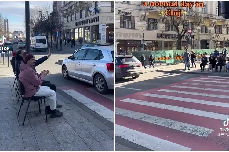 O zi normală la Cluj-Napoca: Tineri care se bucură de tinerețe și fac experimente stradale - VIDEO