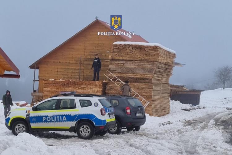 PERCHEZIȚII la hoții de lemne! Descinderi masive ale polițiștilor clujeni în Alba, au găsit peste 40.000 de lei