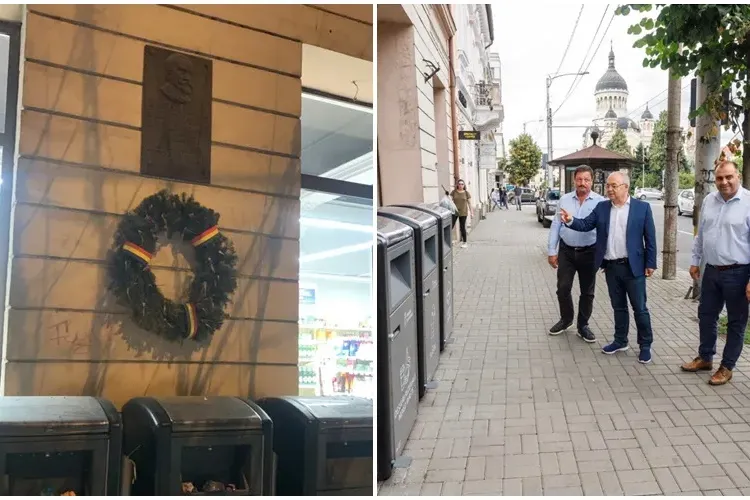 Alexandru Vaida Voevod, erou al Unirii de la 1918, ”cinstit” la Cluj-Napoca cu trei pubele inteligente - FOTO