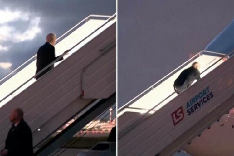 VIDEO - Nouă gafă prezidențială: Joe Biden s-a împiedicat din nou în timp ce se îmbarca în Air Force One, după vizita din Polonia