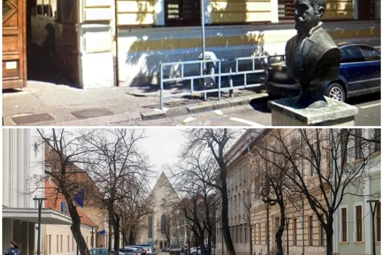 Simbolurile românești, statuile simbol, ”mazilite” de pe strada Kogălniceanu, de echipa lui Boc. Bustul lui Emil Racoviță a dispărut - FOTO