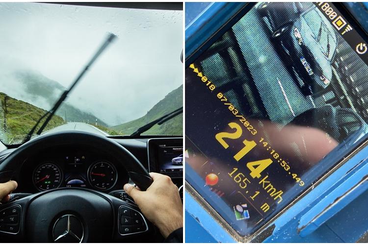 Șofer prins pe o autostradă din Ardeal cu 214 km/oră. Ce a spus când a fost oprit de polițiști