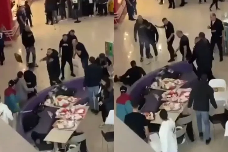 VIDEO - Bătaie generală într-un mall din România. Au aruncat cu scaune și tăvi prin food-court