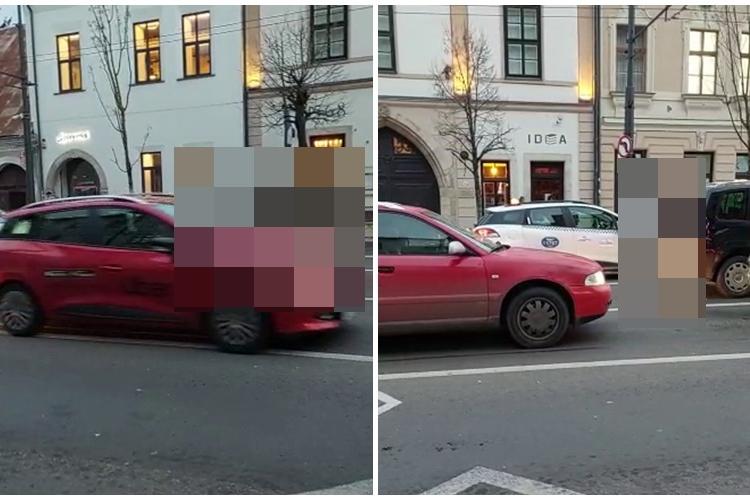 Un bărbat își pune viața în pericol în centrul Clujului. Ar trebui mai multă poliție în trafic - VIDEO