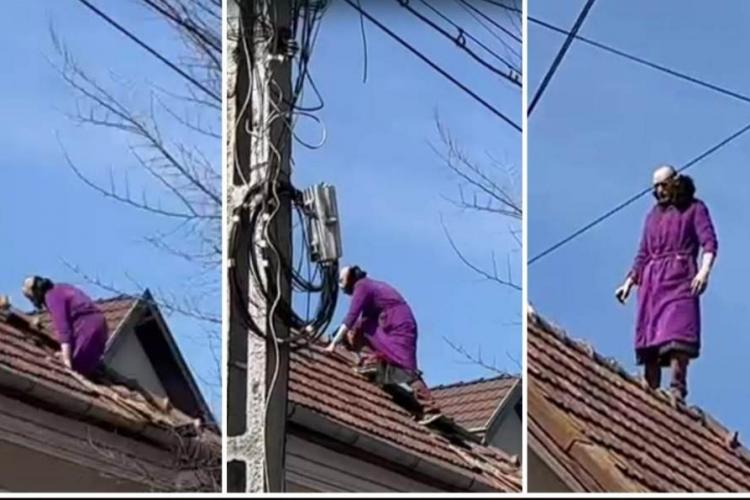 Cluj-Napoca: Scene incredibile! Un cetățean american şi-a sechestrat soţia şi a ameninţat că o ucide. Înarmat cu o lingură, a urcat pe acoperișul casei