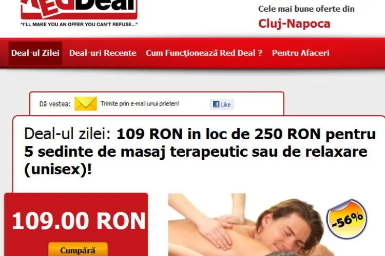 Deal-ul zilei:  Cinci sedinte de masaj terapeutic sau de relaxare cu 109 lei, in loc de 250 lei (P)