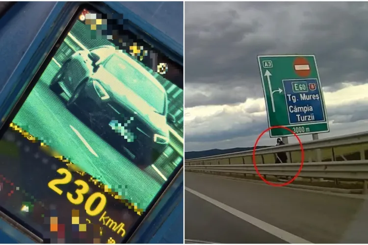 Polițiștii stau ascunși pe Autostrada Transilvania ca să prindă vitezomanii. Ce amenzi au aplicat