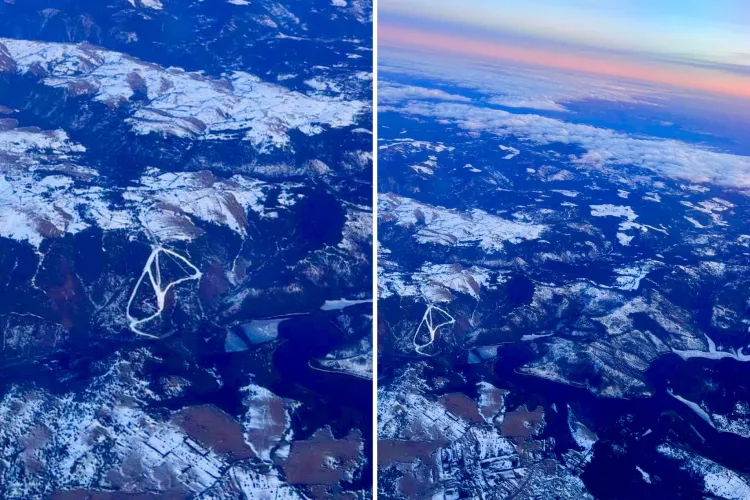 Cum arată pârtia de la Mărișel văzută din avion - FOTO