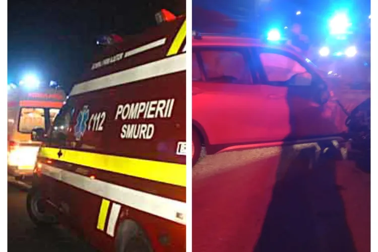 O mașină de teren a intrat într-un camion, care staționa în Gilău - FOTO