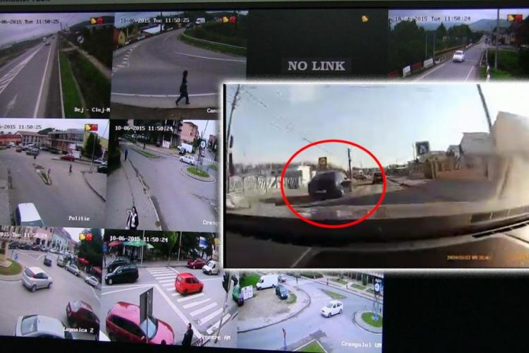 Depășire ”criminală” la Dej / UPDATE: Polițiștii l-au identificat pe șofer - VIDEO