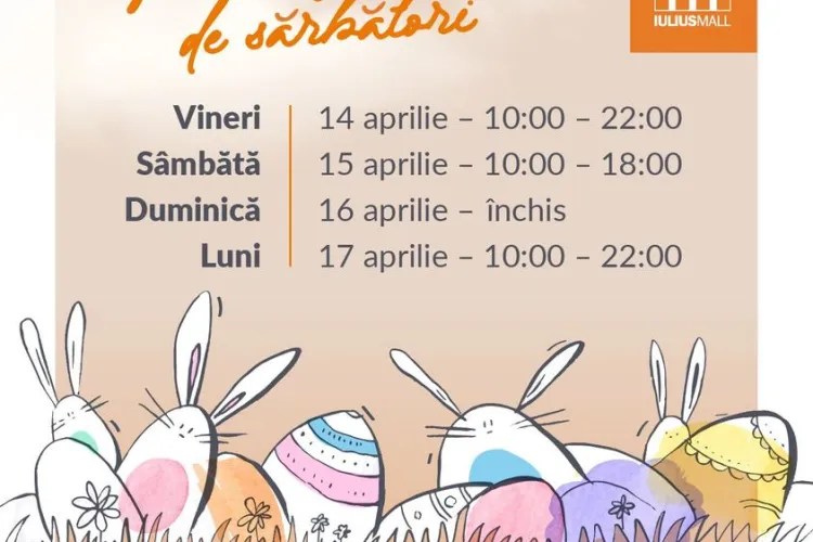 Iulius Mall Cluj, deschis în a doua zi de Paște – vezi care este programul Cinema City și Auchan