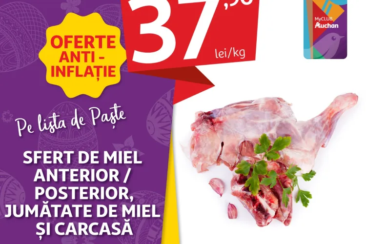 Descoperă ofertele anti-inflație de la Auchan și pune pe lista de Paște tot ce ai nevoie pentru o sărbătoare de neuitat! 