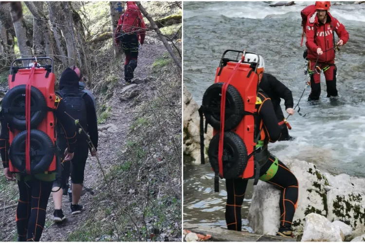 Studenți din Cluj salvați la Cheile Râmețului. Erau uzi, înghețați, cu pantaloni pana la genunchi și adidași - FOTO