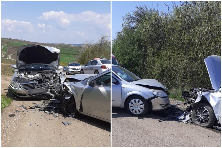 Accident violent petrecut în apropierea Clujului. A fost nevoie de intervenția unui echipaj SMURD pentru a elibera o femeie - FOTO