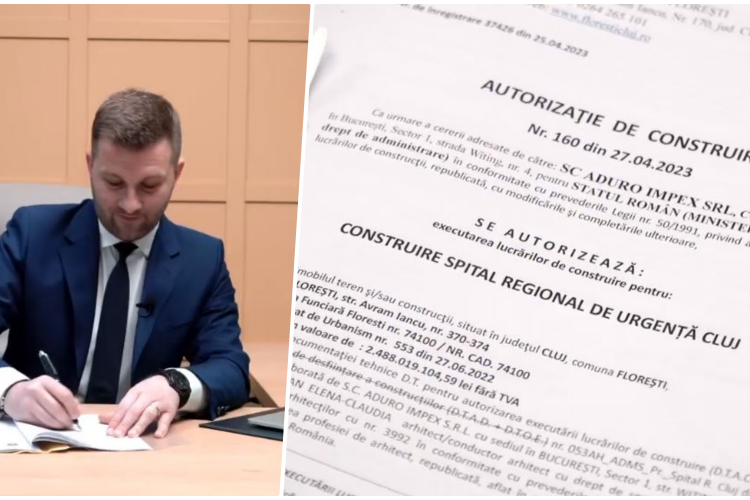 Primarul Bogdan Pivariu a semnat autorizația de construire pentru Spitalul Regional de Urgență Cluj - VIDEO