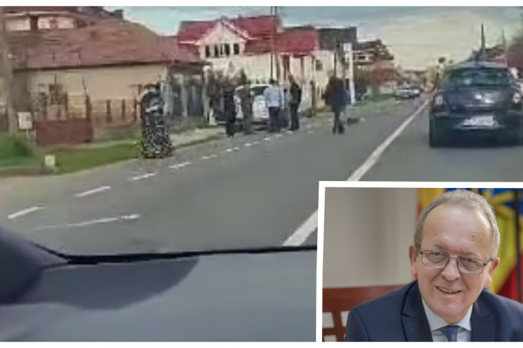 Accident cu primarul din Huedin, Mircea Moroşan. Edilul a fost dus la spital - VIDEO