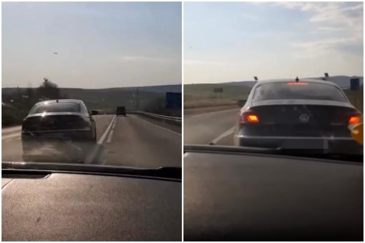 VIDEO. Tupeu incredibil din partea unui șofer clujean teribilist, care a pus, fără nicio grijă, vieți în pericol în timp ce șicana alt conducător auto 