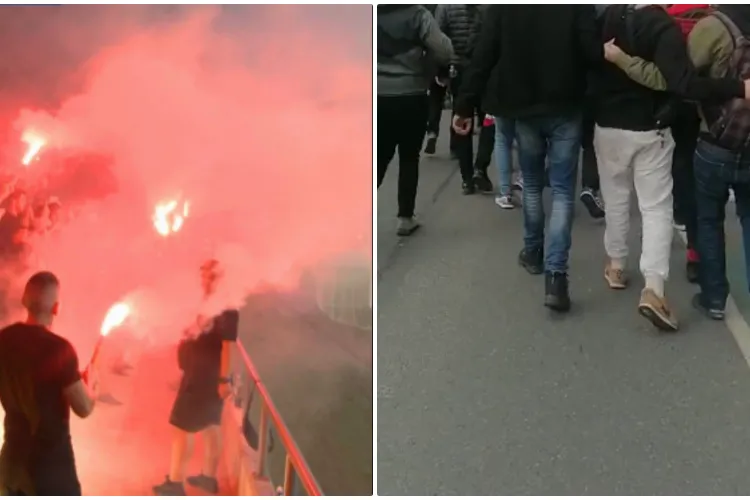 În ce hal au ajuns suporterii UTA Arad la Cluj! De abia se mai țin pe picioare - VIDEO