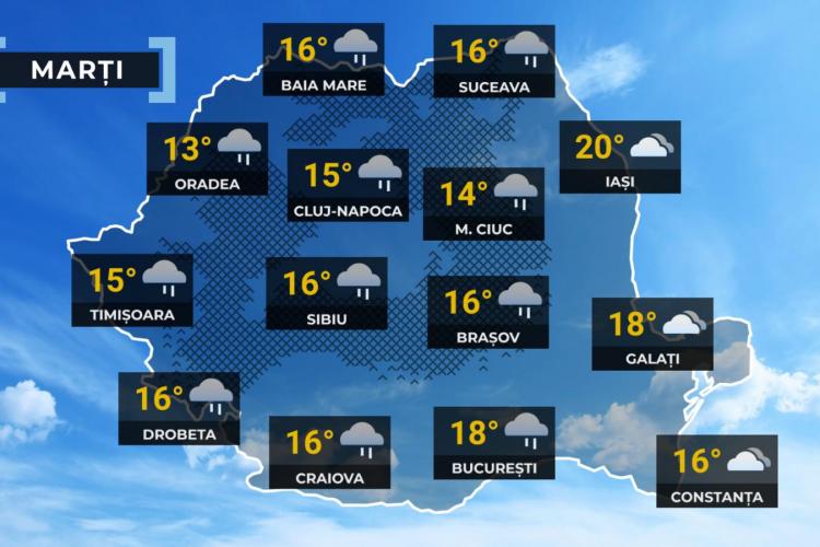 Ploile revin în forță în aproape toată țara! Prognoza meteo pentru 25 aprilie