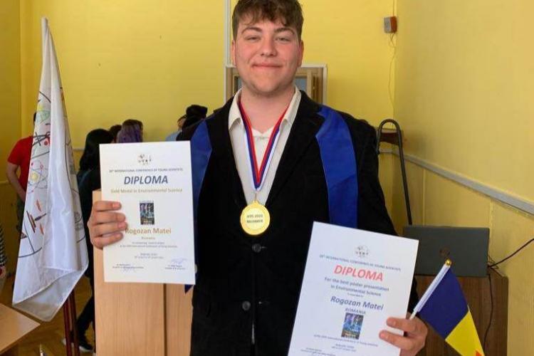 Clujul se poate mândri cu succesele elevilor săi! Cum a obținut Matei, elev la Colegiul Tehnic „Ana Aslan”, Cluj, medalia de aur la un concurs în Serbia