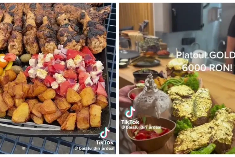 Internauții fac mișto de platoul cu carne aurită de la Cluj, care costă 6000 de lei: ”Uite aici platou Zanzibar!” - VIDEO