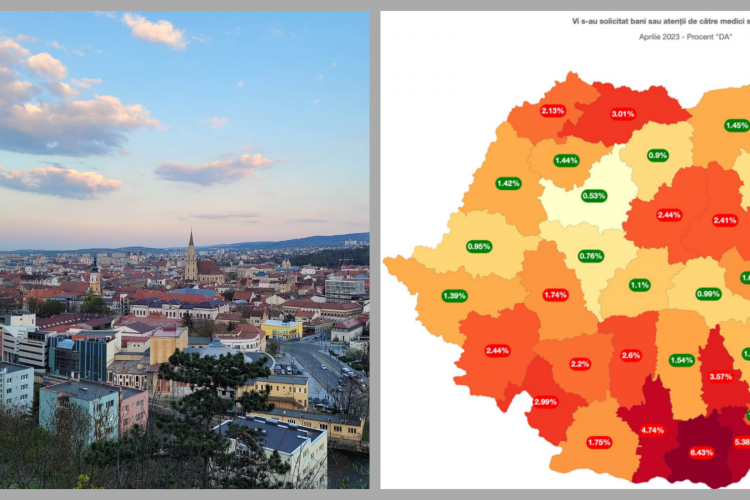 Harta șpăgilor din spitalele din România: Clujul, cel mai mic procent de pacienți care au dat bani la doctor