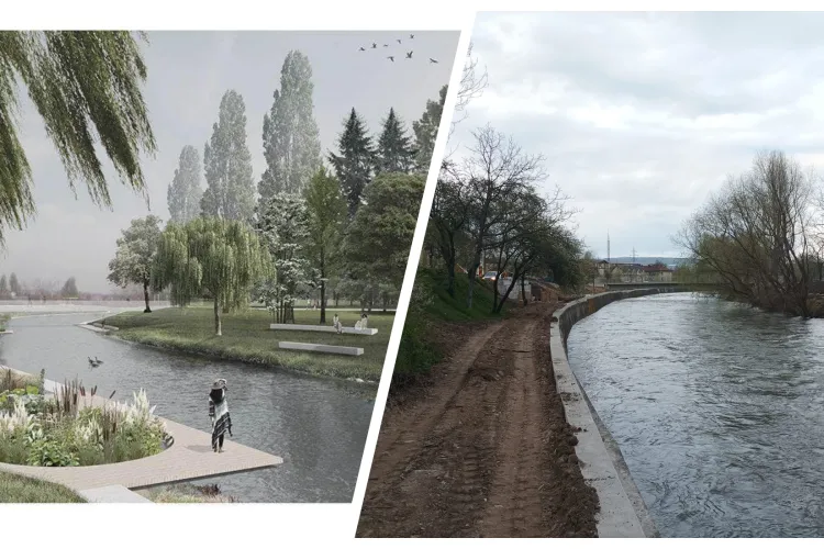 Boc susține să lucrările la malurile Someșului vor fi finalizate în octombrie, iar suprafața verde se va mări: „Nu primim bani europeni, pur și simplu”