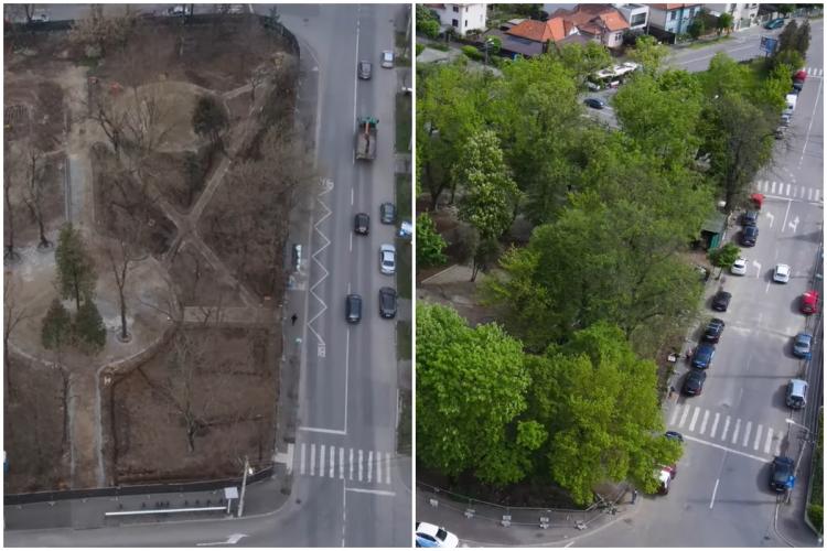 VIDEO. Iată ultimele imagini cu parcul din Piața 14 Iulie al cartierului Grigorescu - Este de nerecunoscut față de acum o lună