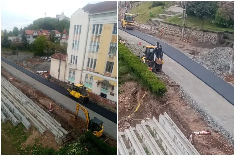 Au început lucrările de asfaltare pe strada Dragalina, pe care edilul Boc a promis că o va redeschide circulației până pe 20 mai