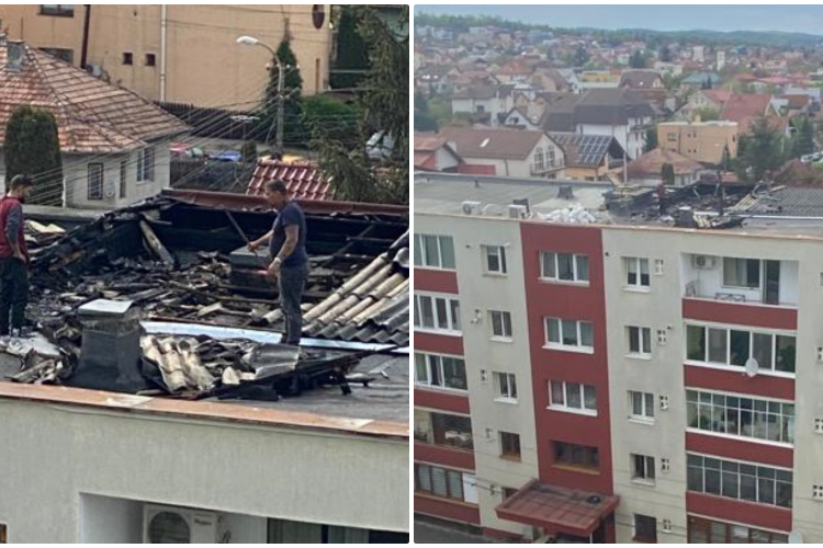 Incendiu în Gheorgheni, pe strada Lăcrămioarelor. Ard materialele de pe un bloc 