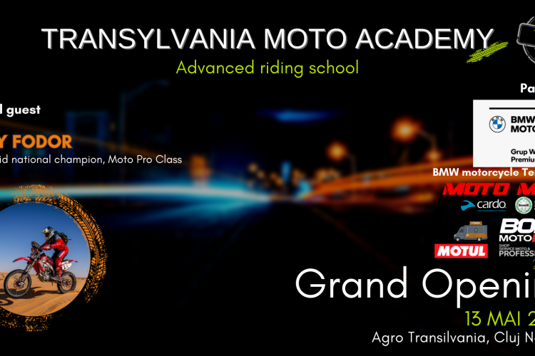 Se deschide Transylvania Moto Academy Cluj, un poligon nou dedicat motocicliștilor! Invitat special, Ferry Fodor, campion național Rally Raid