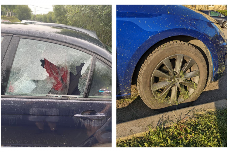 S-au apucat de treabă „gospodarii” Clujului! Geamuri sparte și mașini zgâriate după cositul ierbii în „orașul de 5 stele” -FOTO