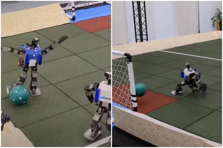 VIDEO. Meciul de fotbal dintre doi roboți umanoizi, care utilizează inteligenţa artificială