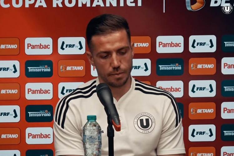 Alex Chipciu, hotărât să aducă Cupa României la Cluj: „De când am venit aici am visat cum ar fi să câștigăm Cupa”