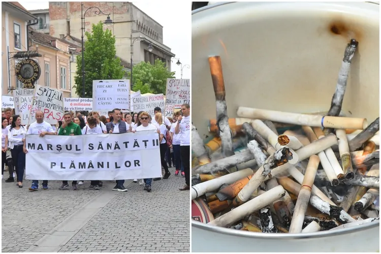 Marș antifumat în Ardeal. Sute de tineri, medici, sportivi, elevi și studenți trag semnalul de alarmă