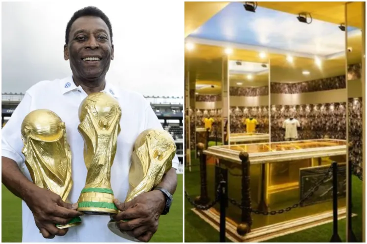 VIDEO. Iată cum arată interiorul mormântului mega luxos al legendarului Pele - Sicriu de aur, gazon, și statui ale fotbalistului brazilian