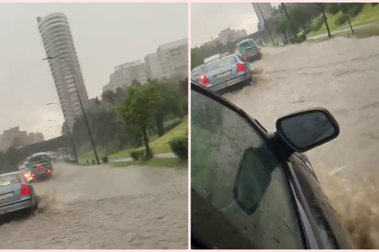 Intrarea în Cluj-Napoca dinspre Florești este inundată - VIDEO