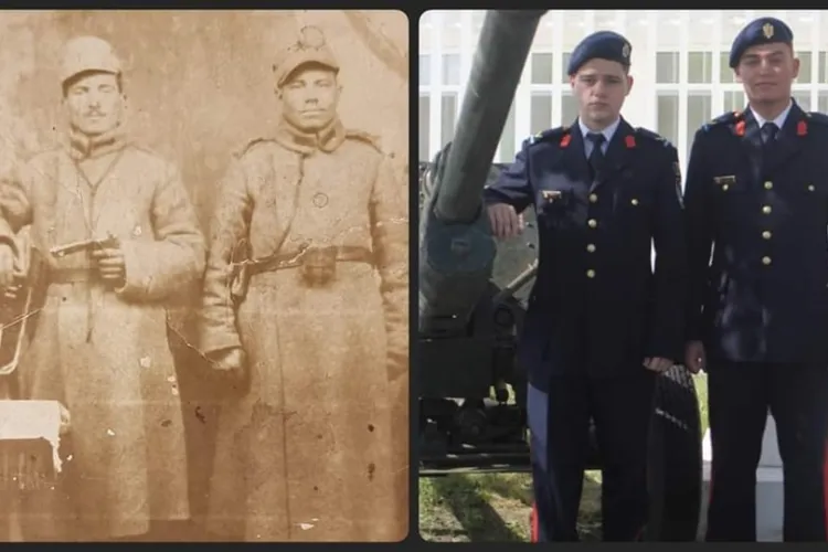 Imaginea emoționantă cu stră-strănepoții a doi soldați români din 1916, distribuită cu ocazia Zilei Eroilor: „Eroii de ieri trăiesc astăzi prin noi”