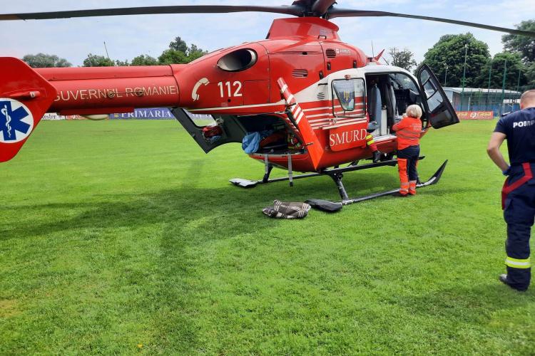 Bărbat electrocutat în Depoul Dej-Triaj. Intervine elicopterul SMURD de la Jibou! - VIDEO