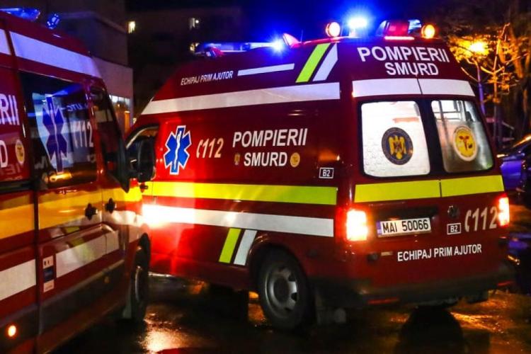 Accident TRAGIC în județul Cluj, o mașină a ars ca o torță! În automobilul avariat se afla o victimă